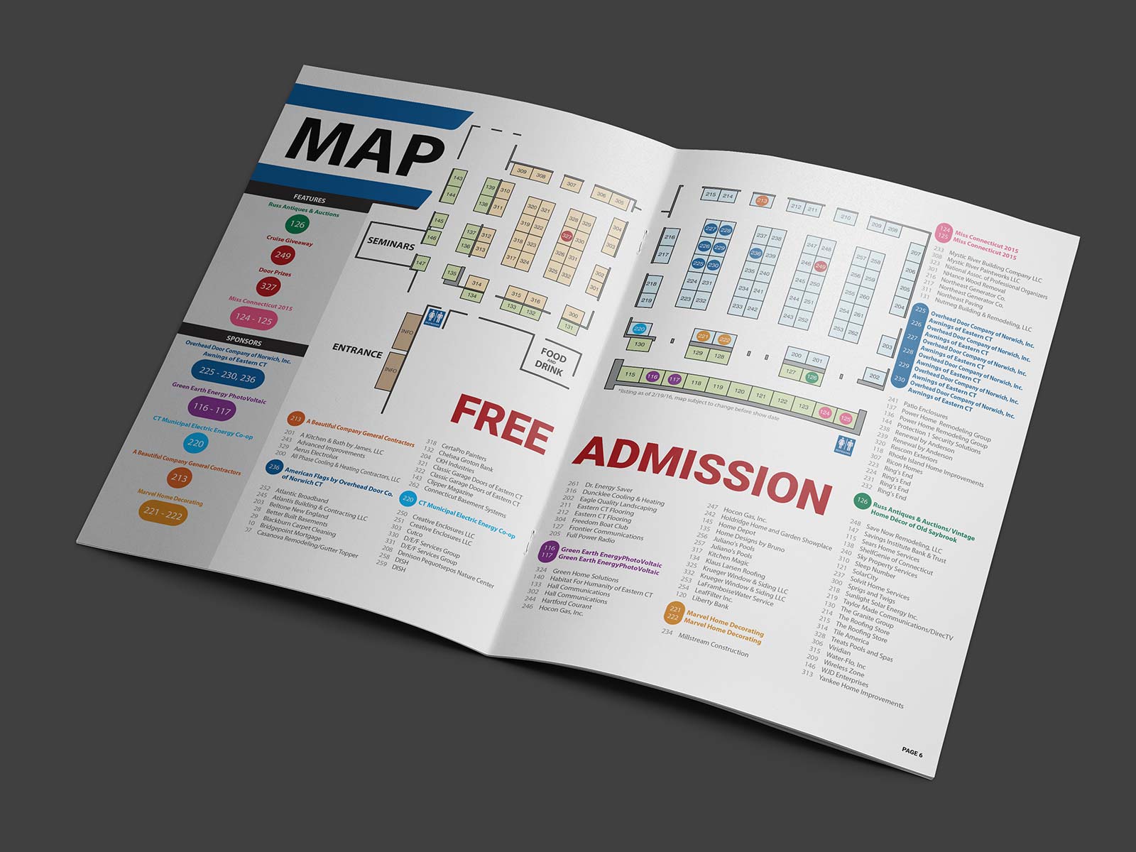 Home Show Program inside pages map