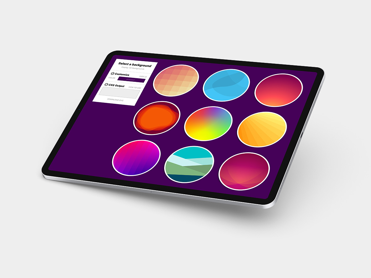 SVG Background editor on an iPad